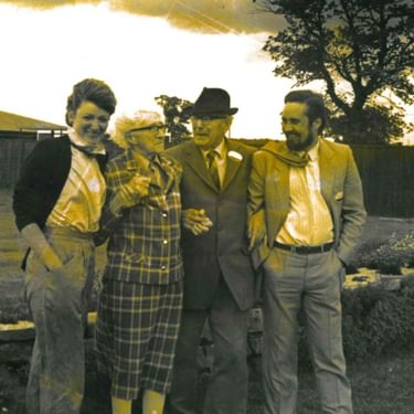 Jackie Gear, Cherry Hills, Lawrence Hills and Alan Gear at Ryton Gardens