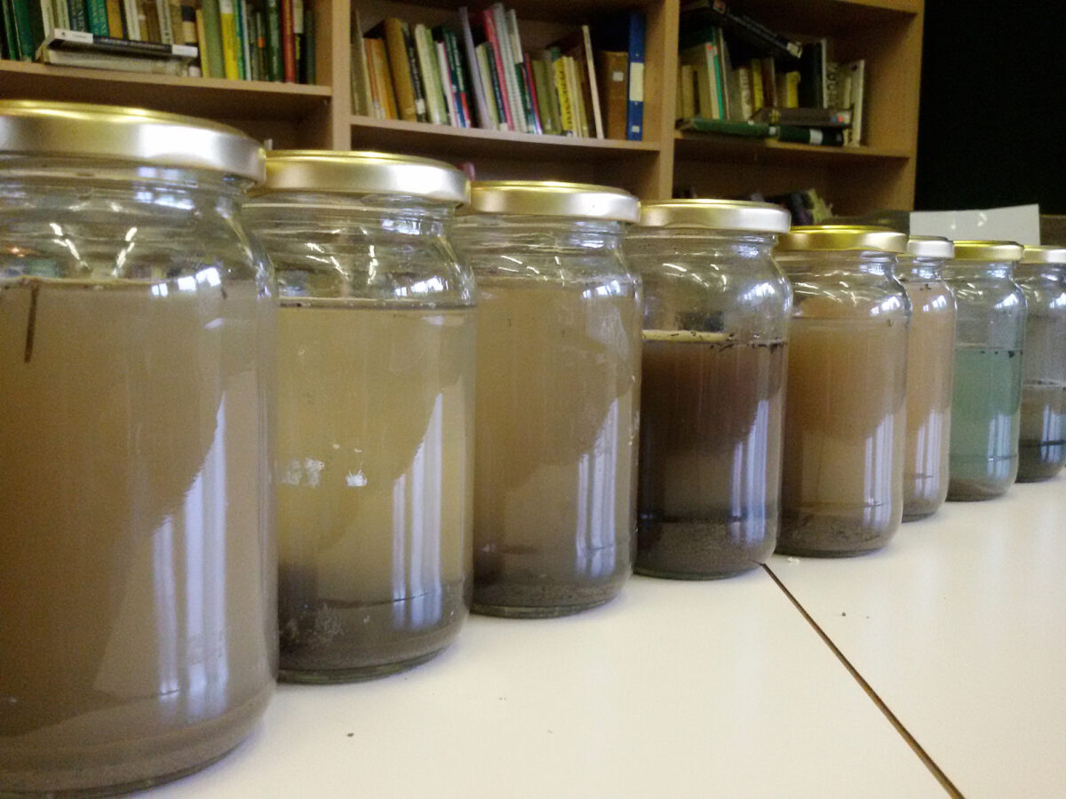 Jars of soil for members experiment